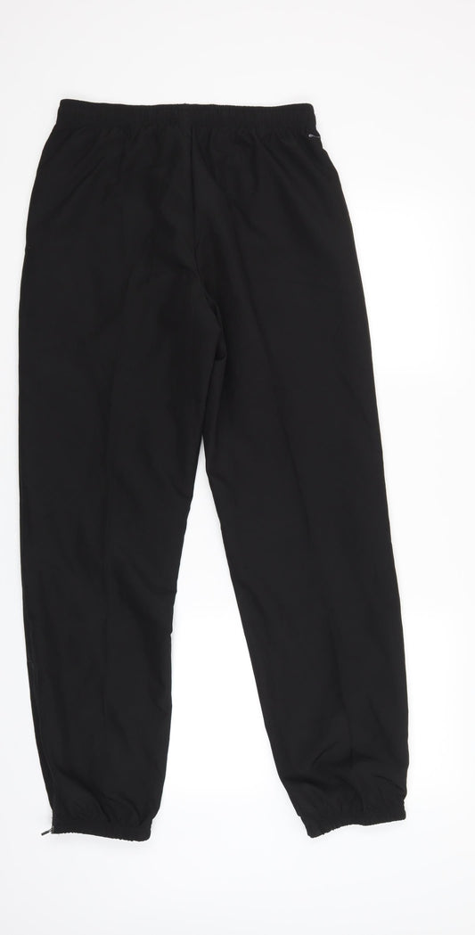 Preworn Mens Black Windbreaker Trousers Size 28 in L30 in - Elastic Waist