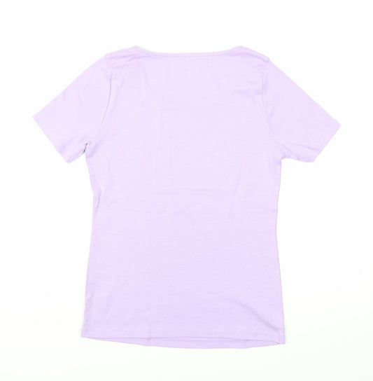 love tees Womens Purple Basic T-Shirt Size 10