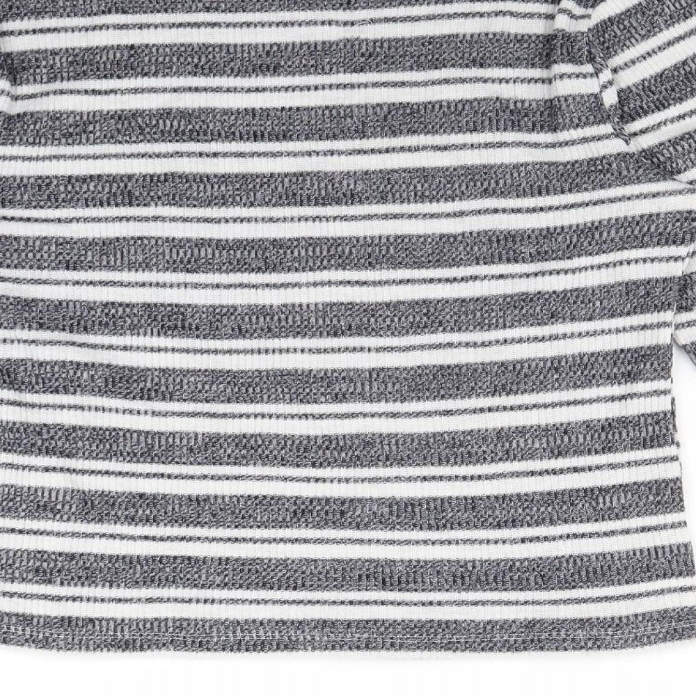 Papaya Womens Black Striped Pullover Jumper Size 12