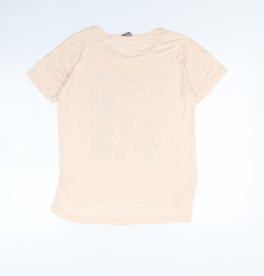 Dorothy Perkins Womens Beige Cropped T-Shirt Size 10