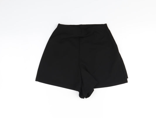 Pretty Little Thing Womens Black Wrap Shorts Size 4 - skort