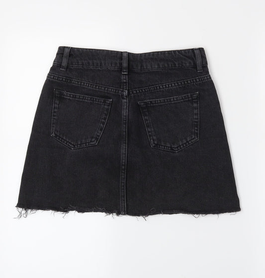Topshop Womens Grey Denim Straight & Pencil Skirt Size 8