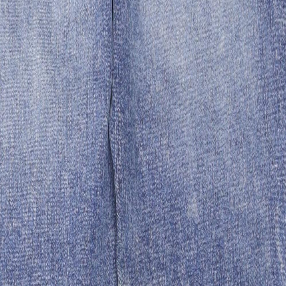 Brand and care label for Visage women’s blue denim skinny jeans, size UK 28, 26-inch leg