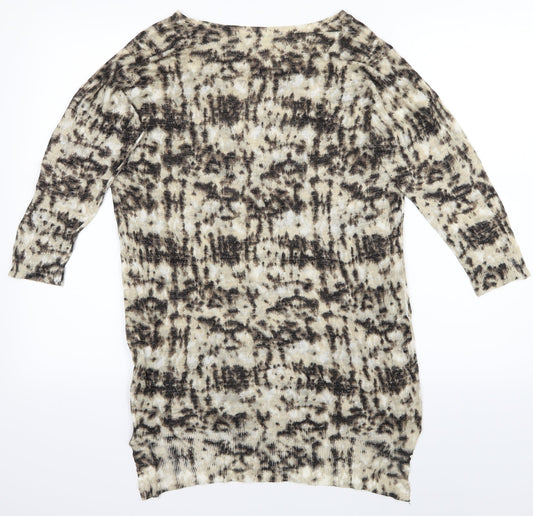 M&S Womens Yellow Fair Isle Shirt Dress Size 10