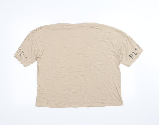 PRETTYLITTLETHING Womens Brown Basic T-Shirt Size 12