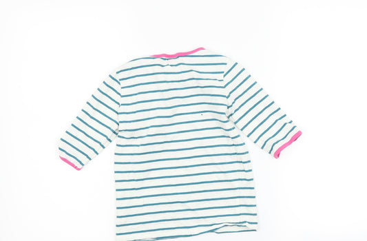 NEXT Girls White Striped Basic T-Shirt Size 6 Years