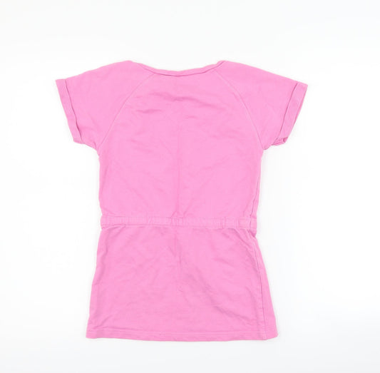 M&Co Girls Pink Basic T-Shirt Size 6-7 Years - life is beautiful