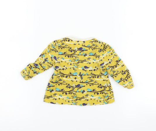 Boots Mini Club Girls Yellow Floral Basic T-Shirt Size 0-3 Months