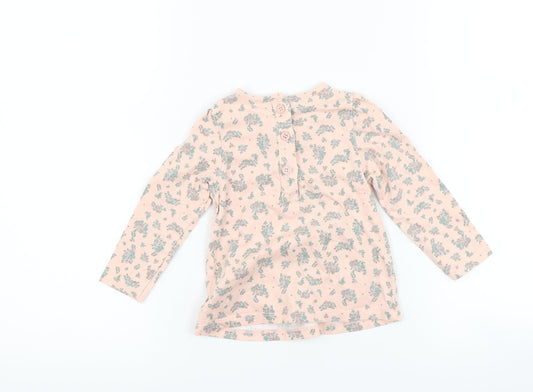TU Girls Pink Floral Basic T-Shirt Size 3-6 Months