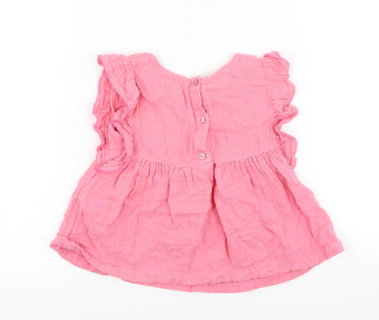 George Girls Pink Polka Dot Basic T-Shirt Size 2-3 Years