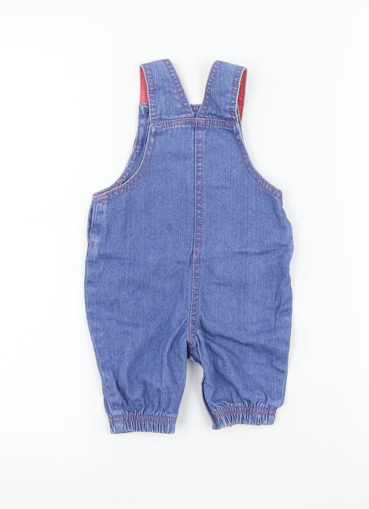 George Girls Blue Denim Dungaree One-Piece Size 0-3 Months