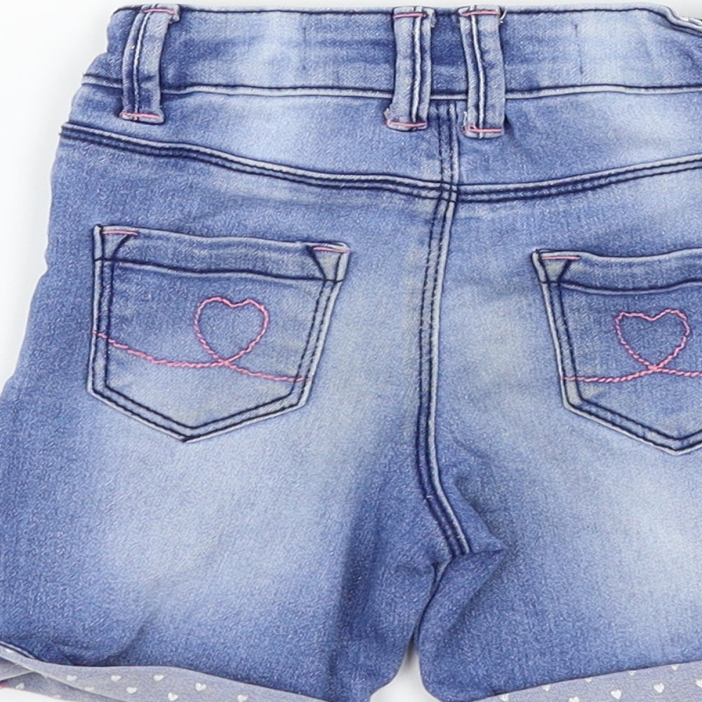 Brand and care label for Denim co girls’ blue denim cropped jeans, size 18-24, months - shorts