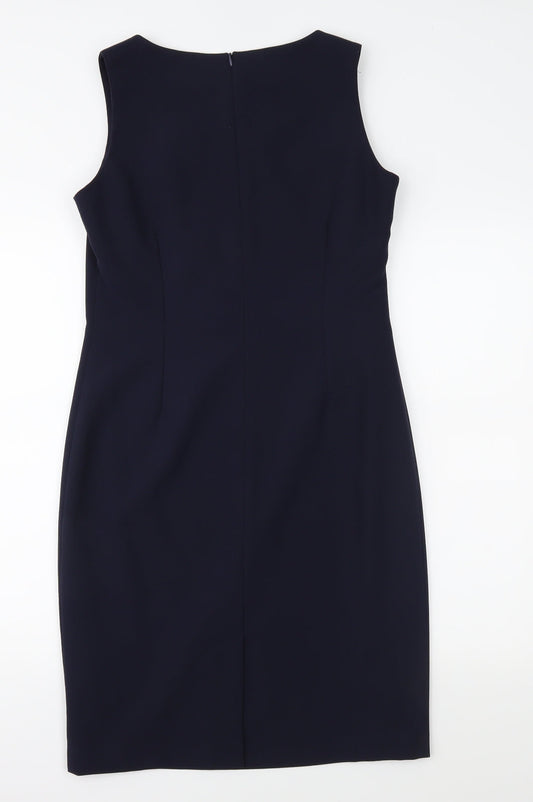 Essentials Womens Blue Pencil Dress Size 10