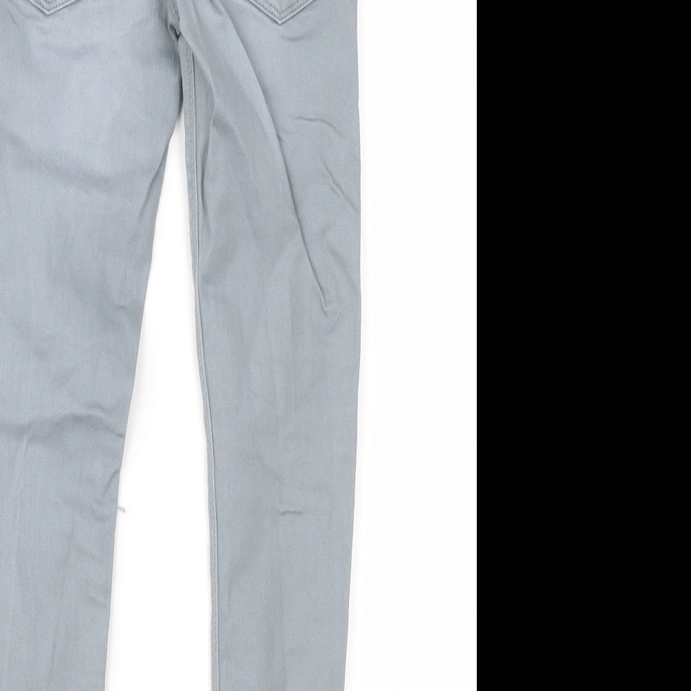 NEXT Boys Grey Denim Skinny Jeans Size 8 Years - Distressed