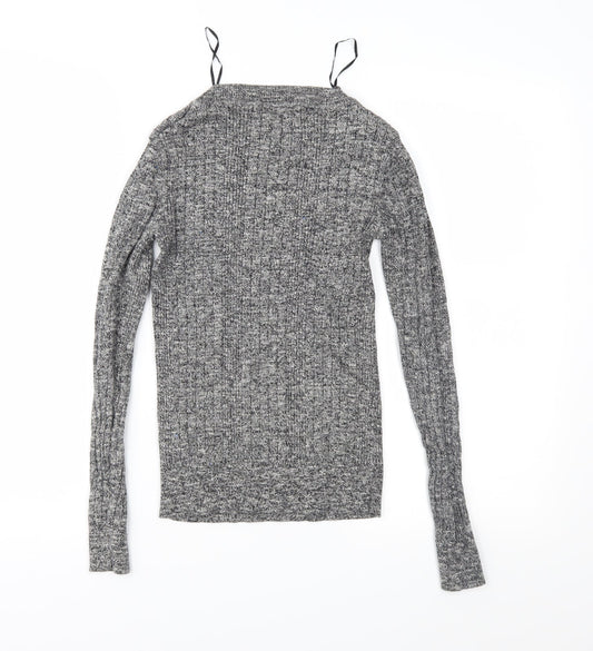 New Look Womens Grey Knit Pullover Jumper Size 10