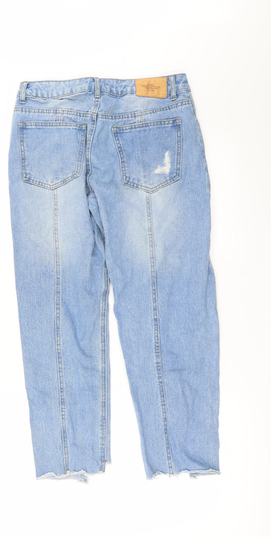 YENA Womens Blue Denim Cropped Jeans Size M L25 in