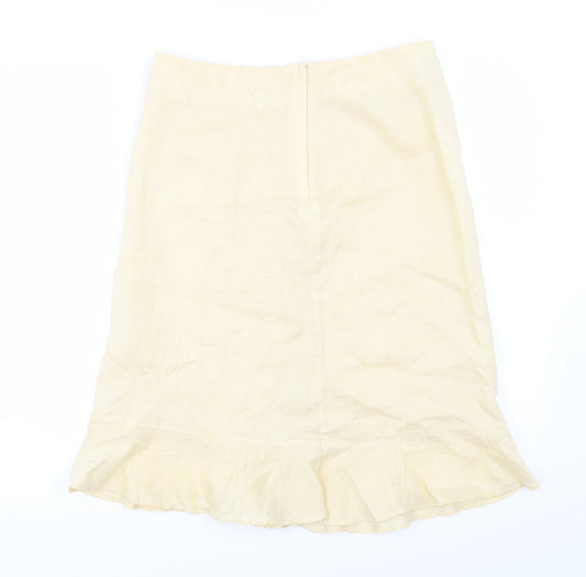 H&M Womens Yellow A-Line Skirt Size 8