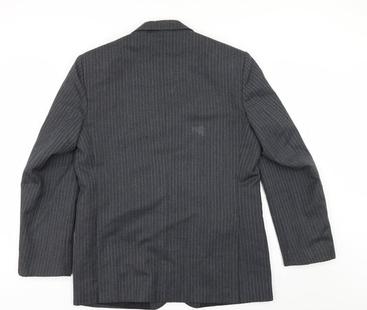 Hodges Mens Grey Striped Jacket Suit Jacket Size 42