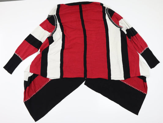 SPANNER Womens Multicoloured Striped Wrap Jumper One Size