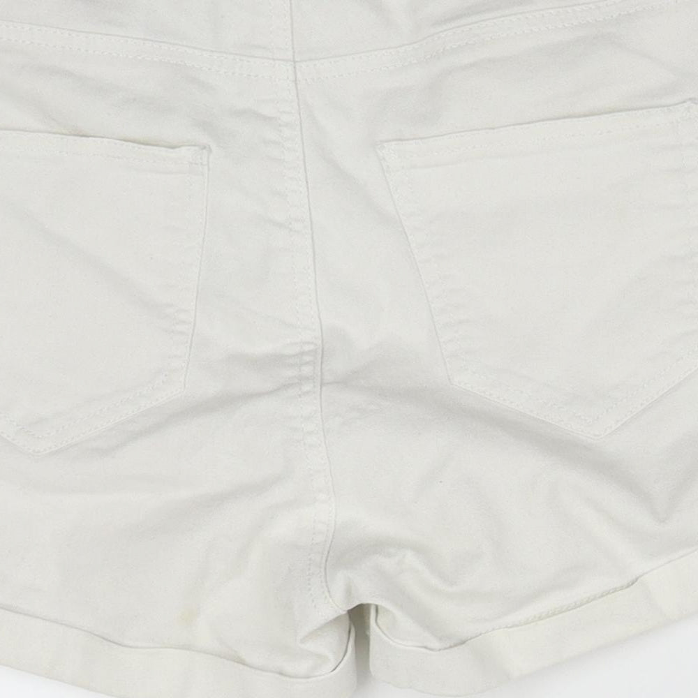 H&M Womens White Hot Pants Shorts Size 10