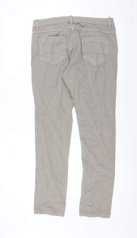 UpFashion Womens Grey Straight Jeans Size 10 L30 in
