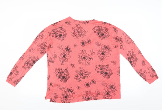 Marks and Spencer Womens Pink Floral Pullover Jumper Size M