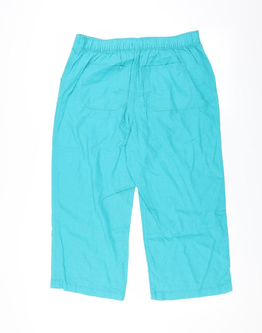 Sainsburys Womens Blue Trousers Size 12 L21 in - cropped