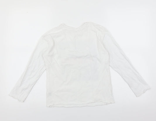 George Girls White Basic T-Shirt Size 8-9 Years - unicorn sleepy