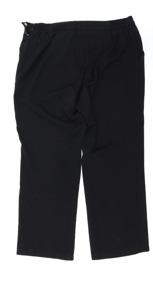 Anna Rose Womens Black Trousers Size 18 L27 in
