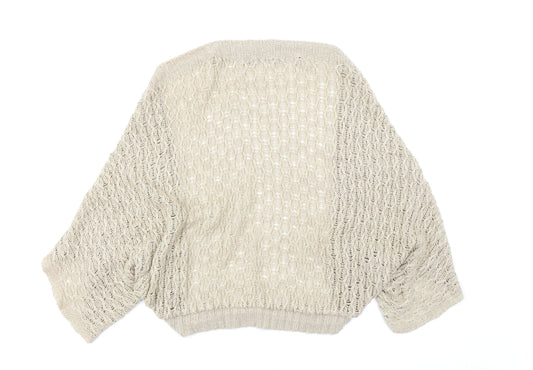 Dorothy Perkins Womens Beige Shrug Jumper Size 10