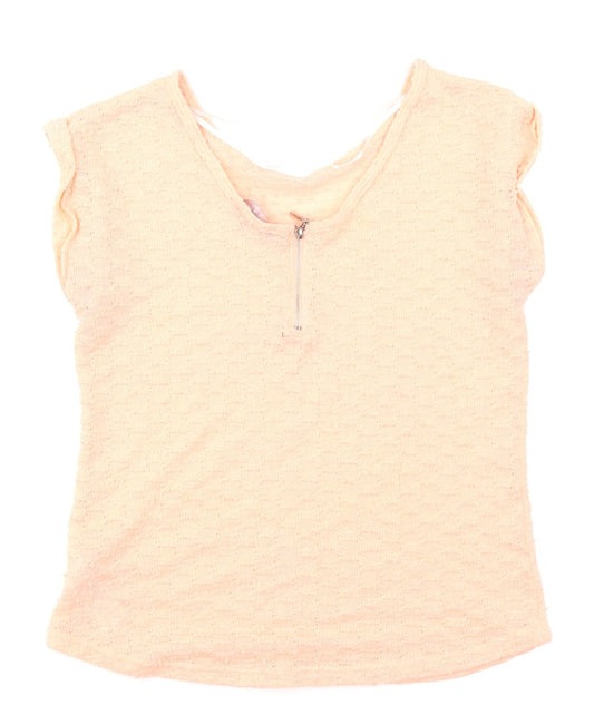 New Look Womens Orange Knit Basic T-Shirt Size 10