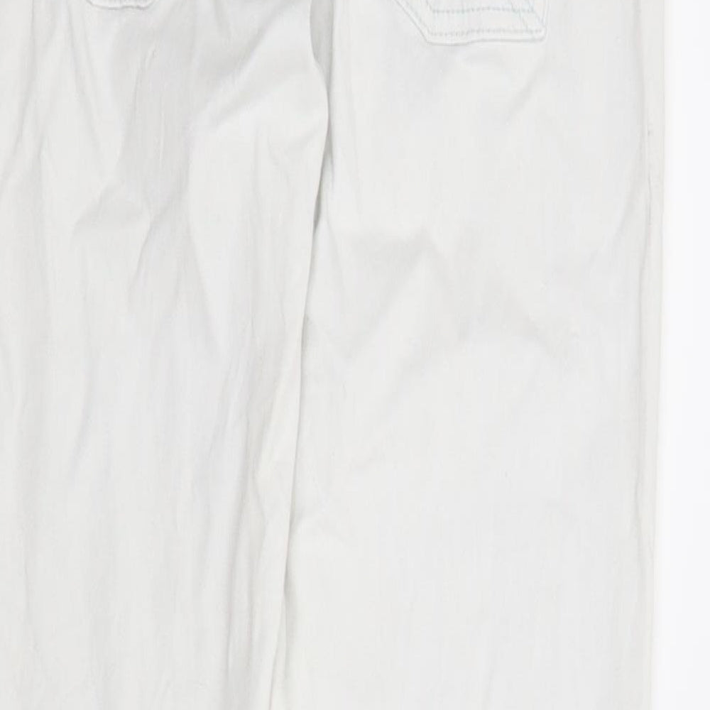 Blue Motion Womens White Denim Straight Jeans Size 8 L28 in