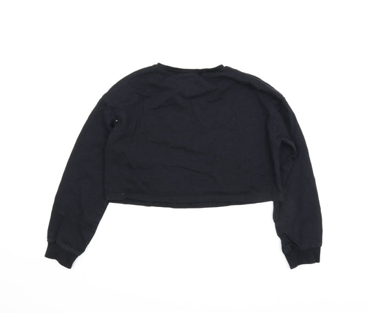 SheIn Girls Black Pullover Jumper Size 12 Years - Cropped