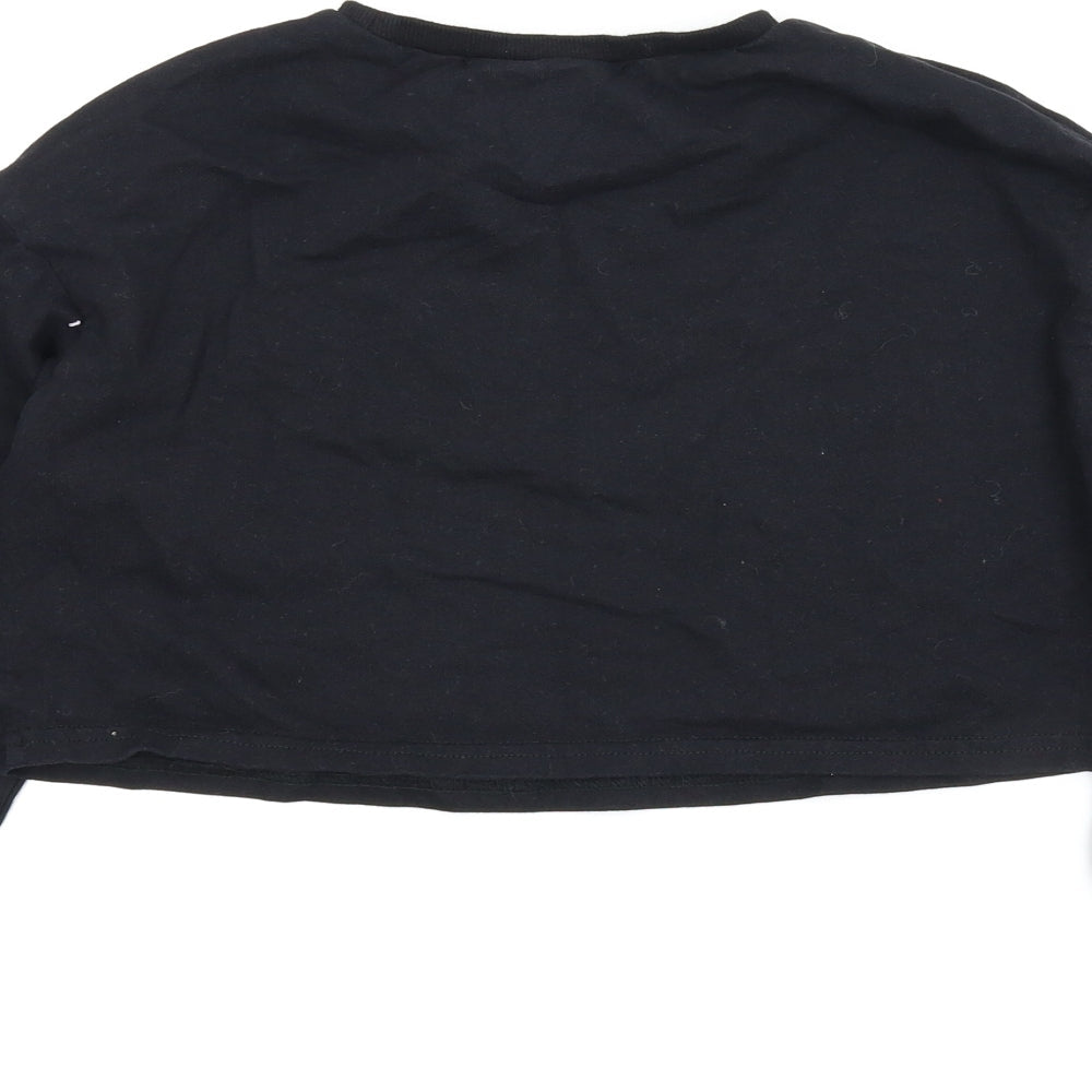 Brand and care label for SHEIN girls’ black jumper, size 12, years - cropped