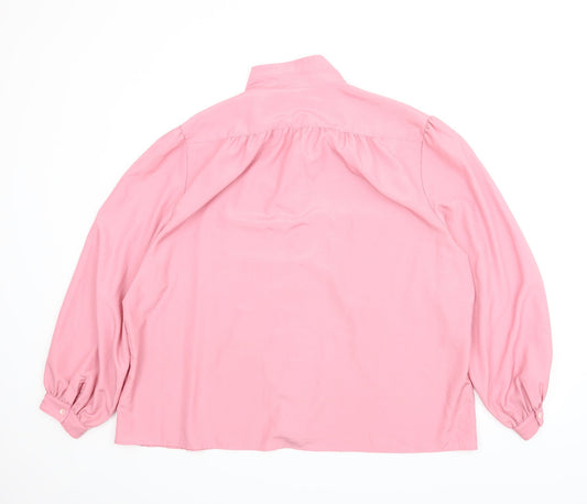 Gloria Vanderbilt Womens Pink Basic Button-Up Size XL