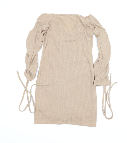 Preworn Womens Beige Bodycon Size S