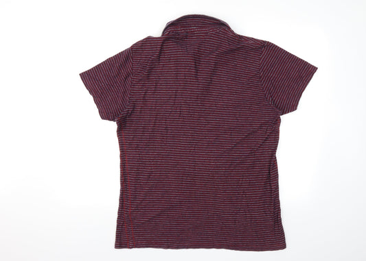 Acw85 Mens Red Check Polo Size L