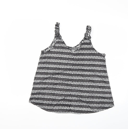H&M Womens Grey Striped Basic Tank Size S