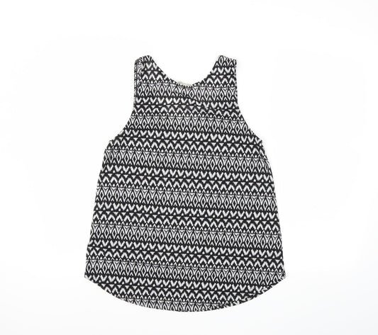 H&M Womens Black Geometric Basic Tank Size S