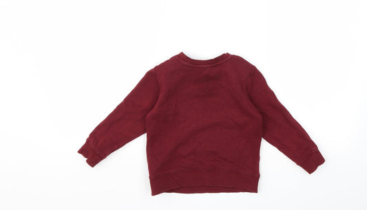 H&M Girls Red Pullover Sweatshirt Size 3-4 Years