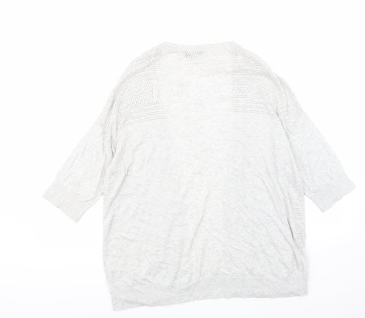 Dorothy Perkins Womens Grey Knit Cardigan Jumper Size L -