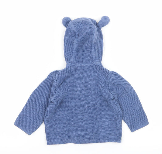 Mothercare Boys Blue Knit Jacket Size 3-6 Months - Bear