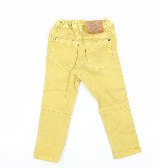 NEXT Boys Yellow Denim Cargo Jeans Size 12-18 Months