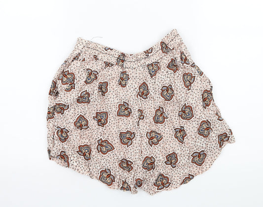 H&M Womens Ivory Paisley Hot Pants Shorts Size 4