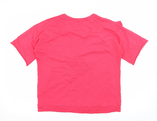 Marks and Spencer Girls Pink Jersey Pullover Sweatshirt Size 12-13 Years - Frill Detail