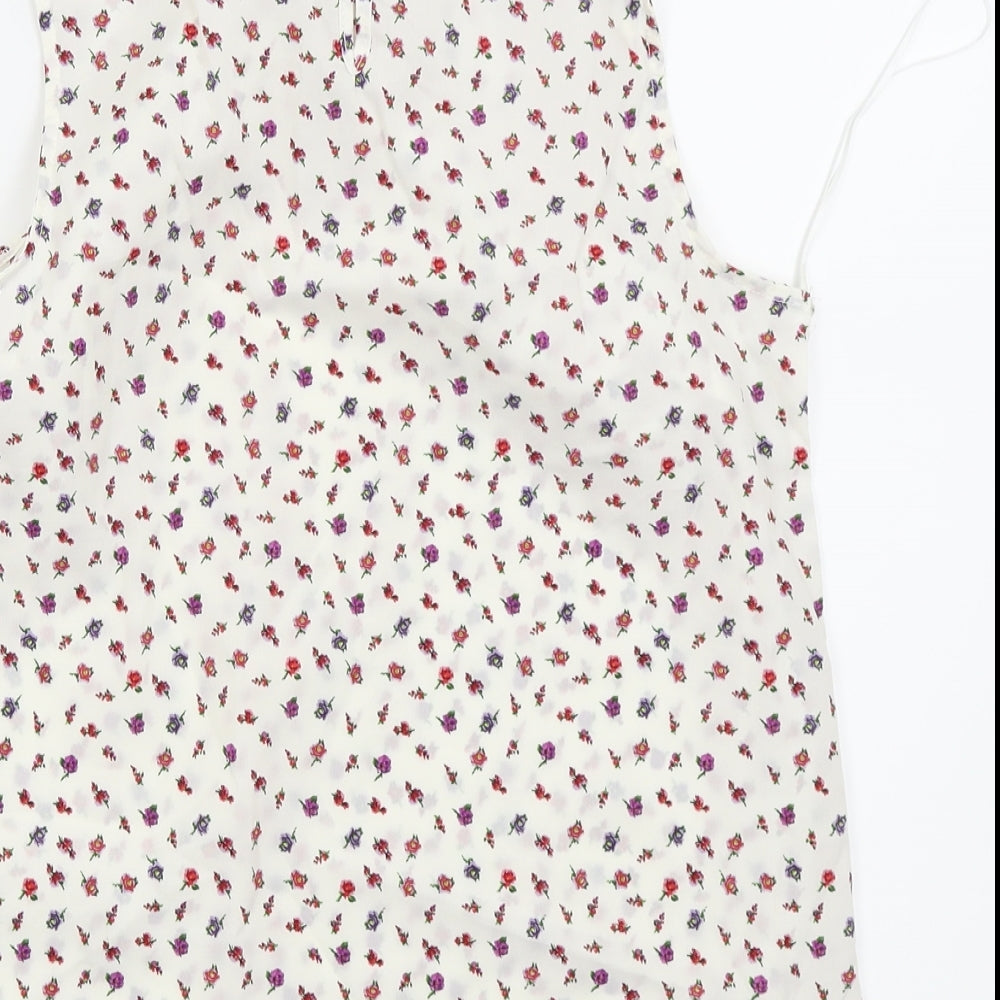 New Look Womens White Floral Camisole Blouse Size 8