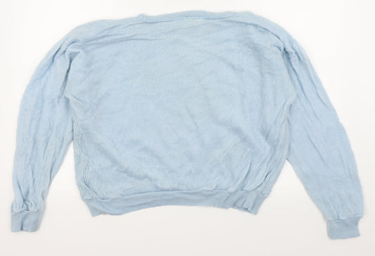 amari Womens Blue Floral Pullover Jumper Size 18