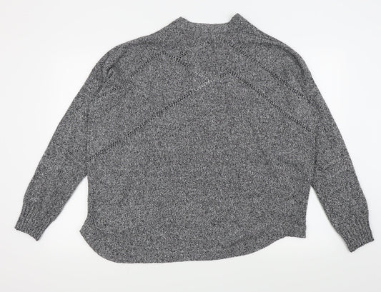 wear your impact Womens Grey Cardigan Jumper Size M