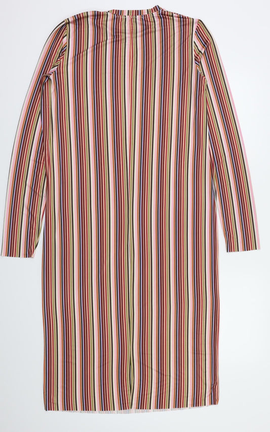 Zara Womens Multicoloured Striped Fit & Flare Size S