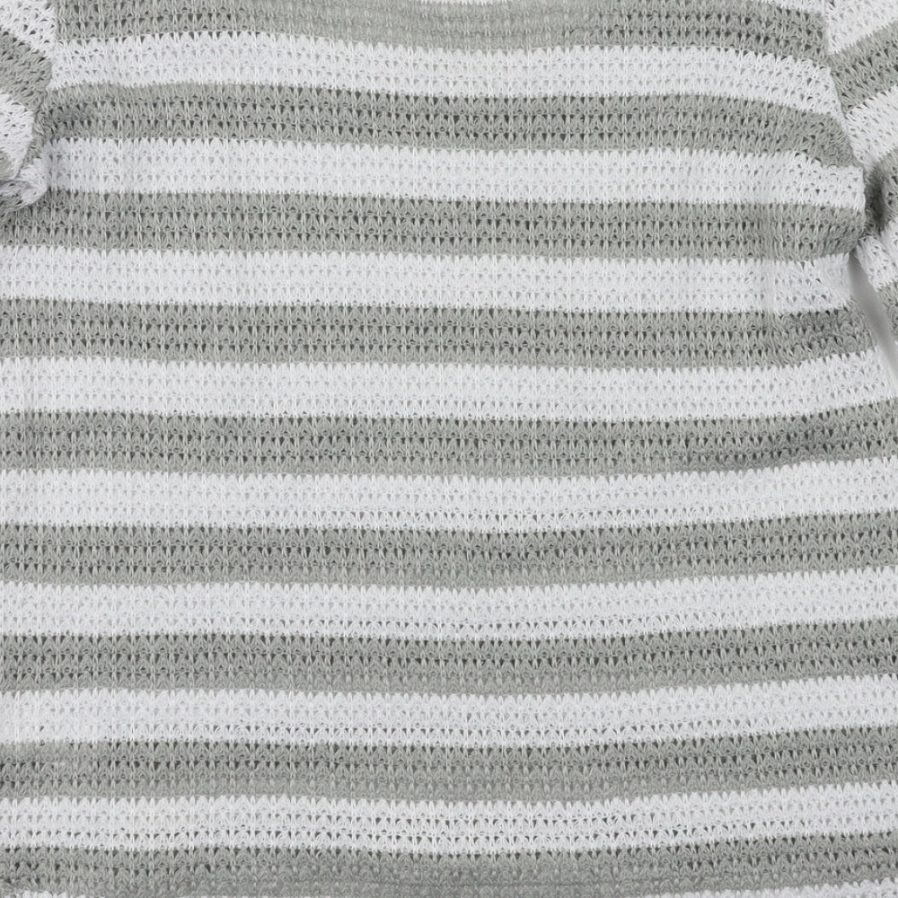 NEXT Womens Green Striped Pullover Jumper Size 10